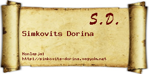 Simkovits Dorina névjegykártya